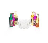 Odoria Miniature 1/12 Bouteille de Vin 6Pcs et Verre à Vin Vides 12Pcs Accessoire Maison de Poupée
