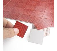 Odoria Miniature Carreler Maison de Poupée: Échelle 1/12 Sol Bois Parquet Diorama Construire Vintage Rouge - Mini Salon Chambre à Coucher Carrelage Carré Bâtiment Composantes 27x27 cm²