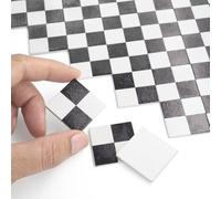 Odoria Miniature Carreler Maison de Poupée: Échelle 1/12 Sol Parquet Diorama Construire Moderne Noir Blanc Mosaïque - Mini Salle de Bain Cuisine Carrelage Carré Bâtiment Composantes 18x18 cm²