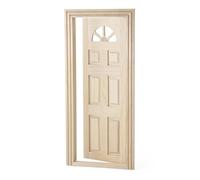 Odoria Miniature Porte Panneau en Bois: Échelle 1/12 Maison de Poupée Meuble Bâtiment Rustique pour Fée Jardin Extérieur - Mini Petit Portail d'entrée Sculpté Ouvrant vers l'intérieur Non Peint