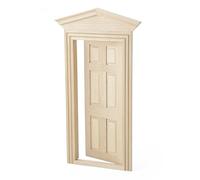 Odoria Miniature Porte Panneau en Bois: Échelle 1/12 Maison de Poupée Meuble Bâtiment Rustique pour Fée Jardin - Mini Petit Portail d'entrée Sommet Pointu Ouvrant vers l'intérieur Non Peint
