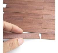 Odoria Miniature Revêtement Sol Bois: Échelle 1/12 Maison de Poupée Dalles Parquet Cerisier Rouge Diorama Construire Chambre de Poupée Vintage - Mini Carrelage Bâtiment Composantes Auto Adhésif
