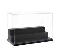 Odoria Petite Boîte de Présentation Acrylique : Vitrine Transparent avec Base pour Mini Figures Rangement Objets de Collection Protecteur Anti-poussière Ajustable à 3 Étages