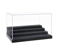 Odoria Petite Boîte de Présentation Acrylique : Vitrine Transparent avec Base pour Mini Figures Rangement Objets de Collection Protecteur Anti-poussière Ajustable à 4 Étages