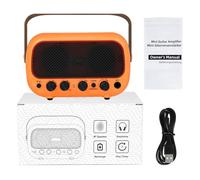 Odorkle Amplificateur de Guitare Portable, Haut-Parleur Bluetooth Compact avec Batterie Rechargeable, Idéal pour la Pratique de la Guitare électrique et Les Performances en Extérieur (Orange)