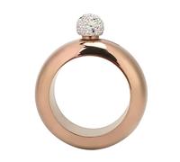 Odorkle Bracelet en Acier Inoxydable, Flasque Ronde Creuse, Pichet à Alcool avec Conception étanche et Scellable pour les Fêtes, les Pubs, les Voyages, les Activités de Plein Air (or rose brillant)