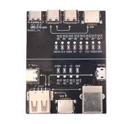 Odorkle Carte de Testeur de Câble USB, Carte PCB de Détection de Fil de Données Multi-ports avec 6 Types D'adaptateurs pour Interface IOS Micro USB de Type C, 65 X 50 Mm