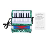 Odorkle Concertina ABS 17 Touches 8 Basses avec Décor en Celluloïd, Instrument de Musique pour Débutants, Léger avec Sangle Réglable (GREEN)