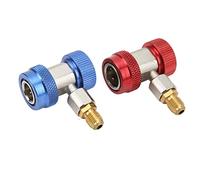 Odorkle Coupleur Rapide de Climatisation AC R134A, Connecteur Rouge et Bleu Haut-bas, Durable, Déconnexion Facile pour les Techniciens de Maintenance CVC