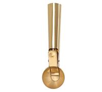 Odorkle Cuillère à Crème Glacée en Acier Inoxydable, Cuillère à Déclenchement, Tête Sphérique de 1,9 Pouces, Longueur de 7,1 Pouces pour les Biscuits, la Glace, le Sorbet, le Melon et le Yaourt (GOLD)