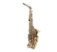 Odorkle Kit de Saxophone Alto en Mib, Construction en Laiton, Excellente qualité Sonore, adapté à les âges, Conception à Manche incurvé pour Débutants et Professionnels