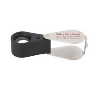 Odorkle Loupe de Bijoutier 10X avec Lumière LED, Loupe de Poche Pliable et Portable Rechargeable par USB pour les Personnes âgées Lisant l'inspection des Bijoux