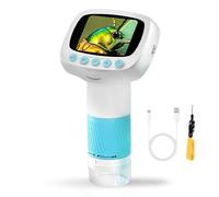 Odorkle Microscope Portable pour Enfants, Microscope Numérique éducatif, Grossissement 50-1000X écran IPS 2 Pouces, for Observation et Apprentissage