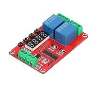 Odorkle Module de Relais temporisé, Minuterie Réglable Multifonction à 2 Canaux, Carte d'automatisation Programmable pour Applications DC 5 V 12 V 24 (5V)