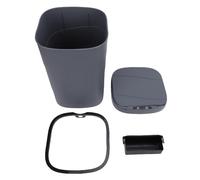 Odorkle Poubelle à Capteur de Mouvement 18 L Poubelle Automatique Contact avec Anneau de Presse Lumineux Bleu pour Salle de Bain Cuisine Salon Chambre Bureau (GRAY)