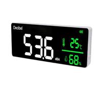 Odorkle Sonomètre 11 Pouces écran LED Bruit Température humidité Mètre avec Affichage de L'heure pour Maison Studio Usine Bureau Salle de Classe Chantier de Construction