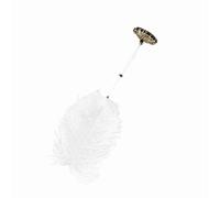 Odorkle Stylo de Signature en Plume d'autruche, Design Romantique, Cadeau élégant pour les Mariages, Stylo à Bille avec Support en Métal, Plume Blanche, Couleurs Argent et or (GOLD)