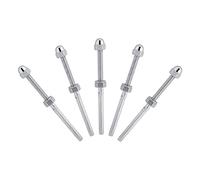 Odorkle Tendeur de Câble à Goujon fileté, Borne Filetée en Acier Inoxydable 316 pour Poteau en Bois, 10 Tendeurs de Garde-Corps de 100 Mm de Longueur avec écrou Hexagonal et Rondelle pour Une