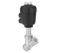 Odorkle Vanne à Siège incliné Pneumatique Filetée DN15 1,2 Po Acier | Actionneur Rotatif à 360°, étanchéité de Tige en PTFE, Boîtier en Plastique épaissi, Débit 30% Plus élevé, pour Eau et Gaz