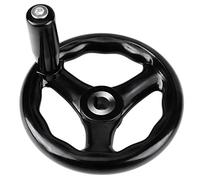 Odorkle Volant en Plastique, Volant au Design Moderne, à 3 Rayons avec Poignée Pliante pour Fraiseuse de Tour, Manivelle Ronde de 12 Mm avec étau Moxon à Manivelle Rotative