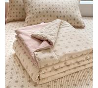 Odot 2,5 Tog Couette sans Housse Lavable, Couette Réversible Ete Legere et Fine - Douce et Confortable, Légère Respirante Couverture Rafraichissante d'Été (150 * 200cm,Roses dorées)