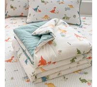 Odot 2,5 Tog Couette sans Housse Lavable, Couette Réversible Ete Legere et Fine - Douce et Confortable, Légère Respirante Couverture Rafraichissante d'Été (110 * 150cm,Dinosaure)