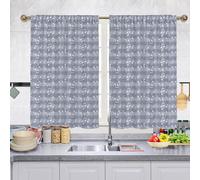 Odot 2 Panneaux Rideau de Cuisine Court, Motifs Formes Colorées Rideaux Brise Bise Cuisine Evier Rideaux Demi Fenetre Décoration de Maison pour Petie Fenetre Chambre Salon (Note de Musique,140x145cm)