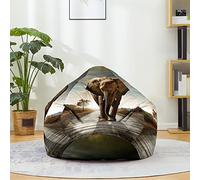 Odot 3D Animal Pouf Poire sans Remplissage, Pouf,Pouf Salon Chambre pour Adolescente und Adulte, Doux et Confortable Fauteuil Pouf, Polyvalent Housse Pouf Poire (éléphant,M)