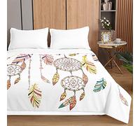 Odot Attrape-rêves Motif Couvre Lit Boutis Matelassé pour 1/2 Personnes Dessus de Lits Microfibre Doux Couverture de Lit Courtepointe Èté Printemps Jeté de Lit (180x220cm,Plume Violette)