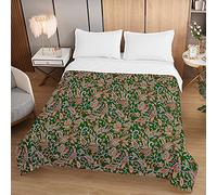Odot Boutis Couvre Lit Matelassé de Luxe, Motif Paisley 3D Dessus de Lit Microfibre Couverture Climatisation Couette Èté Canapé l'Air Conditionné Courtepointe (Vert,200x230cm)