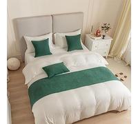 Odot Chemin de Lit avec Coussin Assorti, Doux Écharpe de Lit avec Housse de Coussin Moderne Drapeau de Lit Décoration pour Chambre à Coucher, Hôtel (Vert,45 * 180+45 * 45cm)