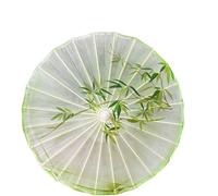 Odot Chinesischer Regenschirm mit Holzgriff, Seidenstoff Handgemachte Regenschirm aus Geöltem, Regendichter Papierschirm, Schirm aus Reispapier Klassisch Tanz Requisite Kostüm (Grüne Blätter,84cm)