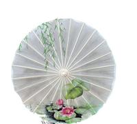 Odot Chinesischer Regenschirm mit Holzgriff, Seidenstoff Handgemachte Regenschirm aus Geöltem, Regendichter Papierschirm, Schirm aus Reispapier Klassisch Tanz Requisite Kostüm (Lotus,84cm)