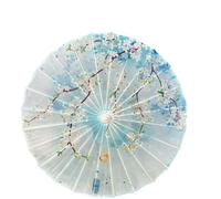 Odot Chinesischer Regenschirm mit Holzgriff, Seidenstoff Handgemachte Regenschirm aus Geöltem, Regendichter Papierschirm, Schirm aus Reispapier Klassisch Tanz Requisite Kostüm (Sakura,84cm)