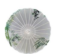 Odot Chinesischer Regenschirm mit Holzgriff, Seidenstoff Handgemachte Regenschirm aus Geöltem, Regendichter Papierschirm, Schirm aus Reispapier Klassisch Tanz Requisite Kostüm (Pflanzen,84cm)