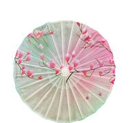 Odot Chinesischer Regenschirm mit Holzgriff, Seidenstoff Handgemachte Regenschirm aus Geöltem, Regendichter Papierschirm, Schirm aus Reispapier Klassisch Tanz Requisite Kostüm (Blumen,84cm)
