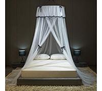 Odot Ciels de Lit Enfants pour Fille et Garcon, Ciel de lit Bébé Tente Lit Princesse Baldaquin Moustiquaire Décoration pour Dôme Chambre d'Enfant et Salle de Jeux (Blanc clair de lune)