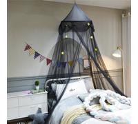Odot Ciels de Lit Enfants pour Fille et Garcon, Ciel de lit Bébé Tente Lit Princesse Maison de Jeux,Baldaquin Moustiquaire Décoration pour Dôme Chambre d'Enfant (étoiles noires))