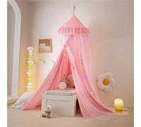 Odot Ciels de Lit Enfants pour Fille et Garcon, Couche Double Ciel de lit Bébé Tente Lit Princesse, Baldaquin Moustiquaire Décoration pour Dôme Chambre d'Enfant et Salle de Jeux (rose)