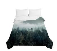 Odot Couette Été Légère en Microfibre, Édredon Lit 1/2 Personne,Dessus de Lits Boutis Couvre Lit Couette Matelassée,Couverture Doux et Léger (Impression de végétation 2,180x220cm)