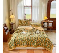 Odot Couette Réversible Ete Legere et Fine, 2,5 Tog Couette sans Housse Lavable - Douce et Confortable, Légère et Respirante Couverture Quilting d'Été (Tulipes Jaunes,180 * 200cm)