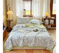 Odot Couette Réversible Ete Legere et Fine, 2,5 Tog Couette sans Housse Lavable - Douce et Confortable, Légère et Respirante Couverture Quilting d'Été (Plantes Bleues,180 * 200cm)