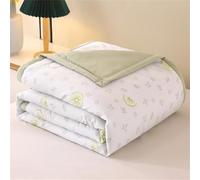 Odot Couette Réversible Ete Legere et Fine, Couette sans Housse Lavable - Douce et Confortable, Légère et Respirante Couverture Quilting d'Été (Citron Vert,150 * 200cm)