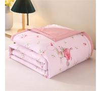Odot Couette Réversible Ete Legere et Fine, Couette sans Housse Lavable - Douce et Confortable, Légère et Respirante Couverture Quilting d'Été (Lapin,180 * 200cm)