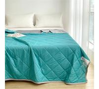 Odot Couette Réversible Ete Legere et Fine, Couette sans Housse Lavable - Douce et Confortable, Légère et Respirante Couverture Rafraichissante d'Été (Vert foncé uni,180 * 200cm)