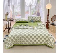 Odot Couette Réversible Ete Legere et Fine, Couette sans Housse Seersucker Lavable - Douce et Confortable, Légère et Respirante Couverture Quilting d'Été (Arbres Verts,220 * 240cm)