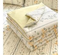Odot Couette sans Housse Lavable 3 Tog, Couette Réversible Ete Legere et Fine - Douce et Confortable, Légère Respirante Couverture Rafraichissante d'Été (Fleurs Jaunes,200 * 230cm)
