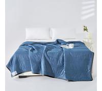 Odot Couette sans Housse Lavable 4,5 Tog, Couette Réversible Ete Legere et Fine - Douce et Confortable, Légère Respirante Couverture Rafraichissante d'Été (HB-Bleu lac,150 * 200cm)