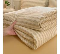 Odot Couette sans Housse Lavable 4,5 Tog, Couette Réversible Ete Legere et Fine - Douce et Confortable, Légère Respirante Couverture Quilting d'Été (Rayures Jaunes,150 * 200cm)