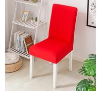 Odot Couleur Pure Housse de Chaise Salle à Manger, 2/4/6 Pièces Housse Chaise Extensible Couverture de Chaise Universelle Lavables Protège Chaise pour Mariage,Hôtel (Rouge,Lot de 2)